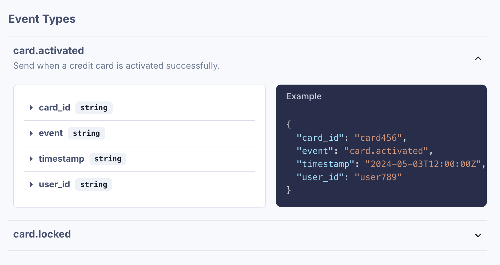 Event Catalog Feature Screenshot