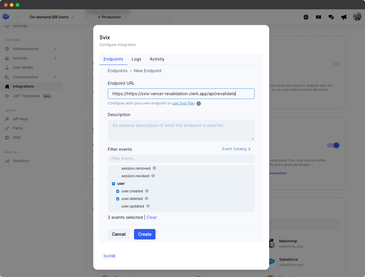 Adding webhooks example