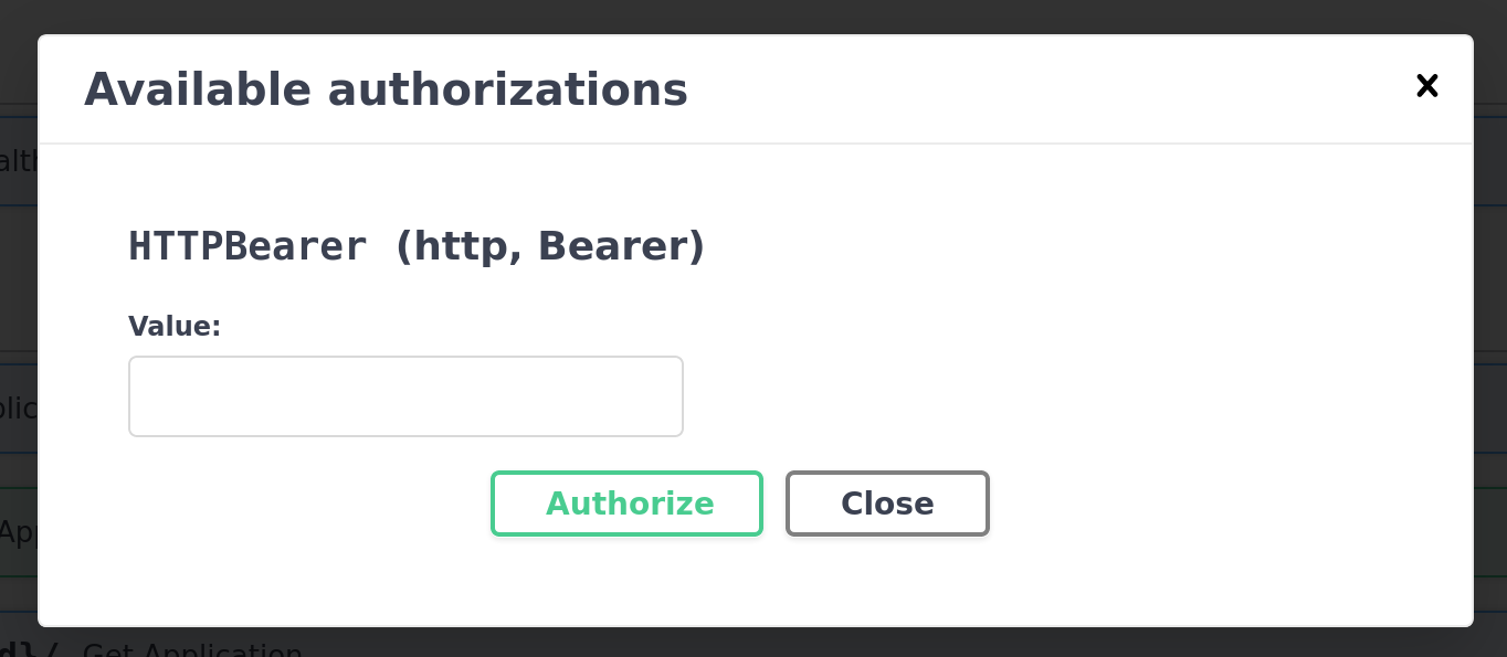 Put in the authentication token