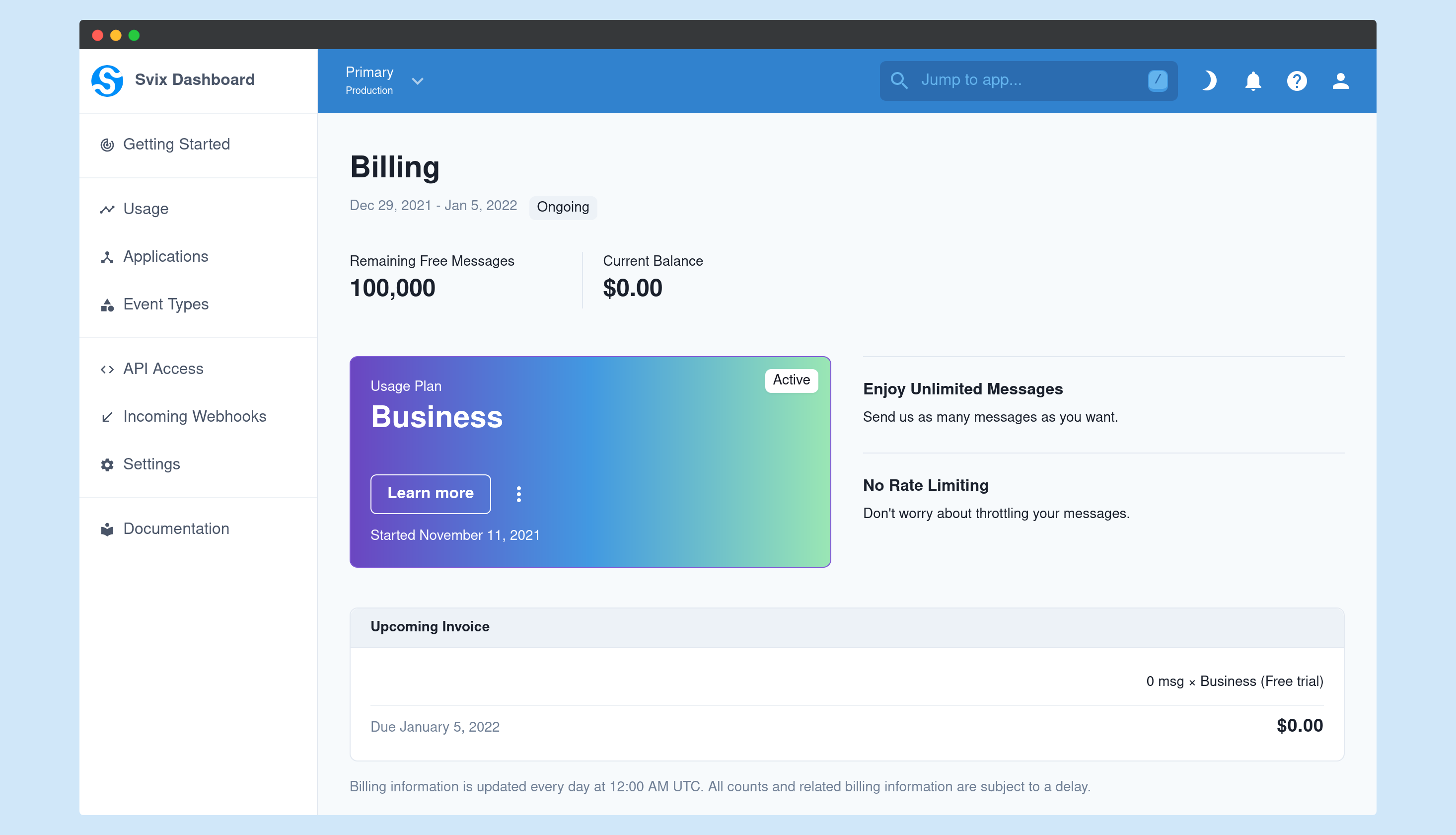 The overhauled billing page