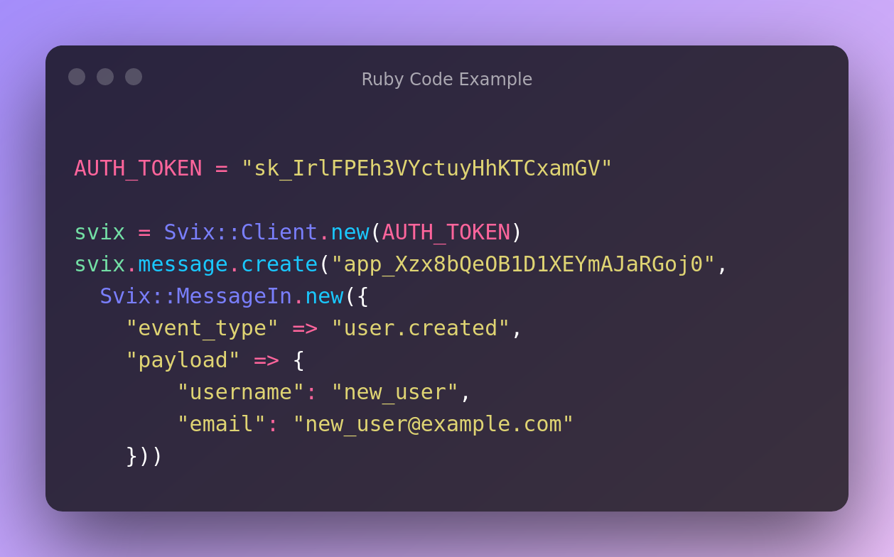 Ruby code example
